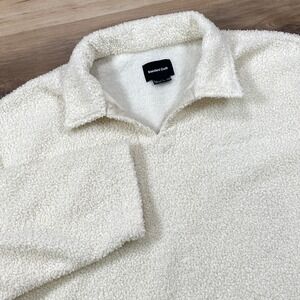 Standard Cloth Fleece Pullover Mens M Minimalist Polyester Relaxed Cream Casual